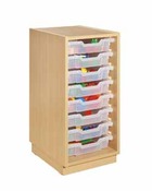 Kast Art, 1 Kolom, Met 8 Glijders Wit