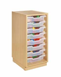 Kast Art, 1 Kolom, Met 8 Glijders Wit