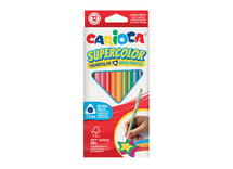 Potloden - kleurpotloden - driekantig - carioca - dun - supercolor - set van 12