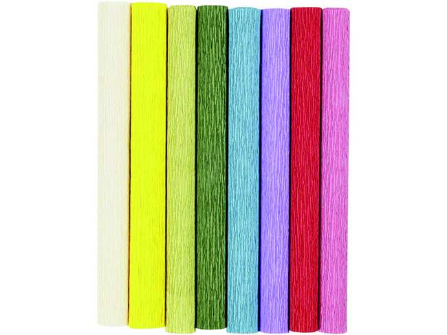 Knutselpapier - Crêpepapier - Basiskleuren - Set Van 8 Assorti