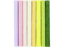 Knutselpapier - crêpepapier - pastelkleuren - set van 8 assorti