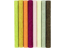 Knutselpapier - crêpepapier - aardsekleuren - set van 8 assorti