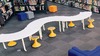 Tafels - kringtafels - DeKring - tafel - gebogen - 151 x 55 cm - 2-persoons - trendcollectie kleuren- per stuk