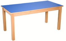 Tafel, gekleurd tafelblad, rechthoekig 120 x 60 cm