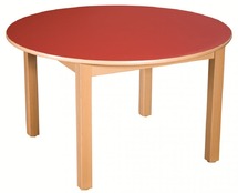 Tafel, gekleurd tafelblad, rond 120 cm