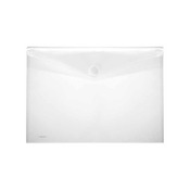 Enveloptas - A4 - transparant - met velcro-sluiting - wit - set van 10